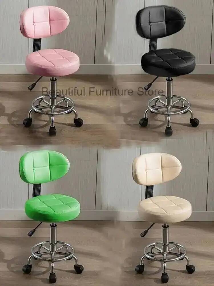 Leatherwork Workshop - Salon Stool Hairdressing Nordic Furniture Backrest