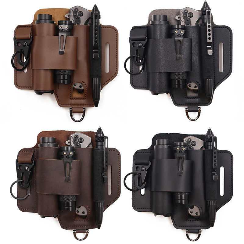 Leather Work Bag - EDC Tactical Tool Holster Wilderness Survival