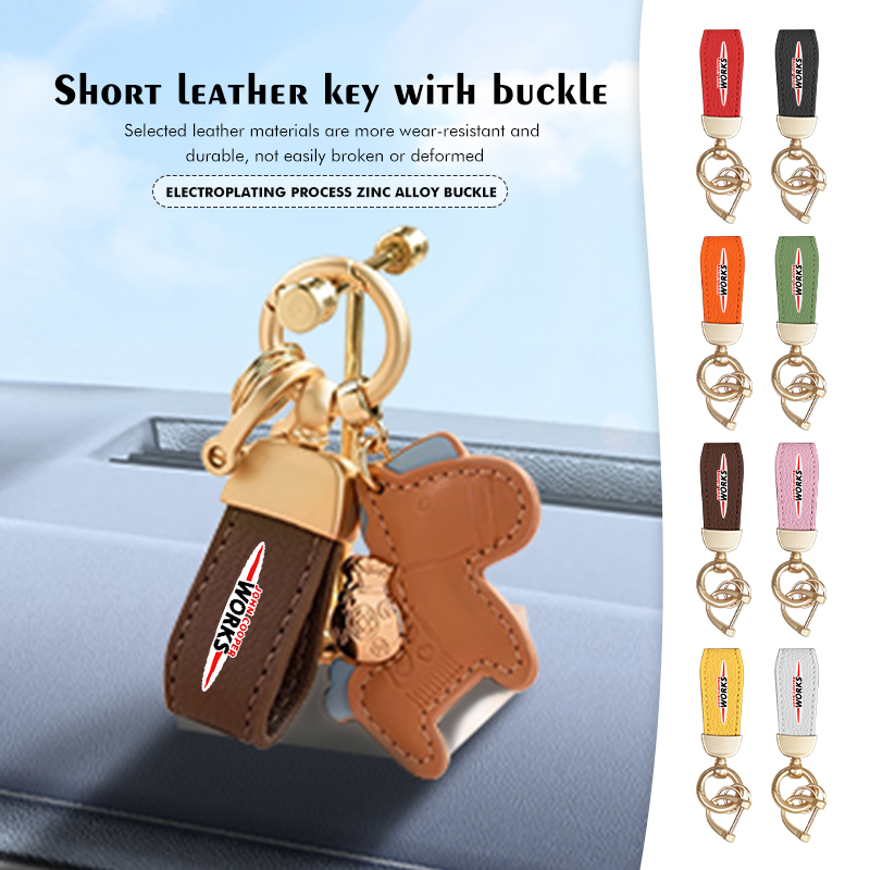 Leatherwork Logo - For MINI Leather Car Keyring Luxury