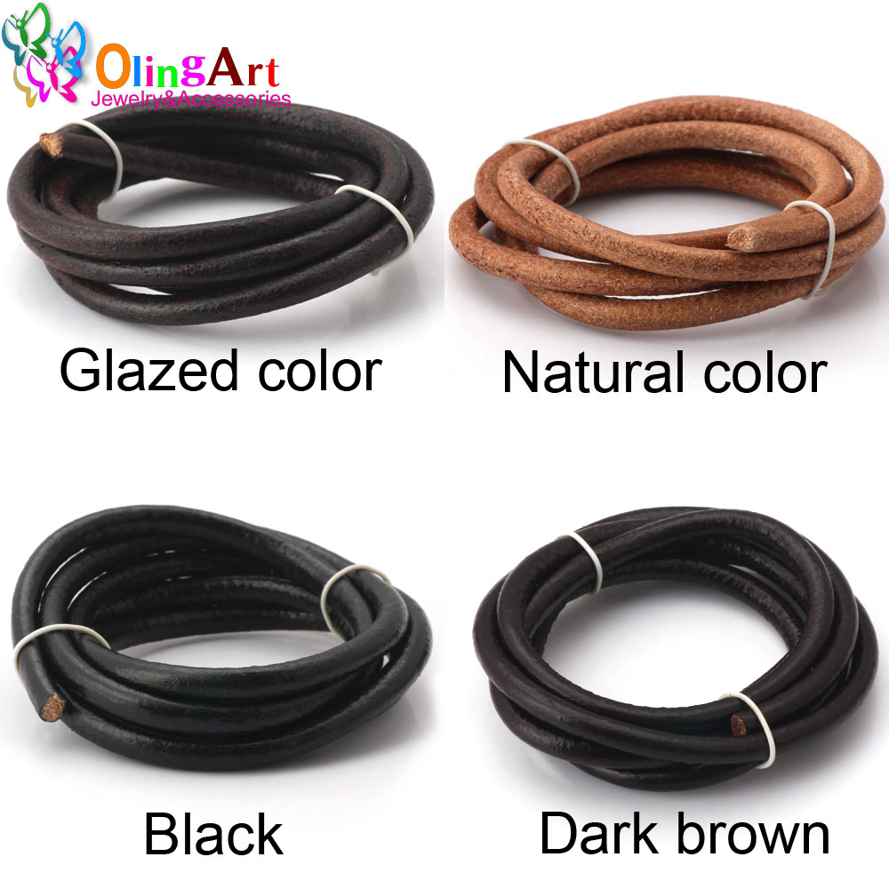 Leatherwork Beginner - Olingart Dia 1.5/2/3/4/5/6Mm/Tự Nhiên/Nâu/tráng Men Da