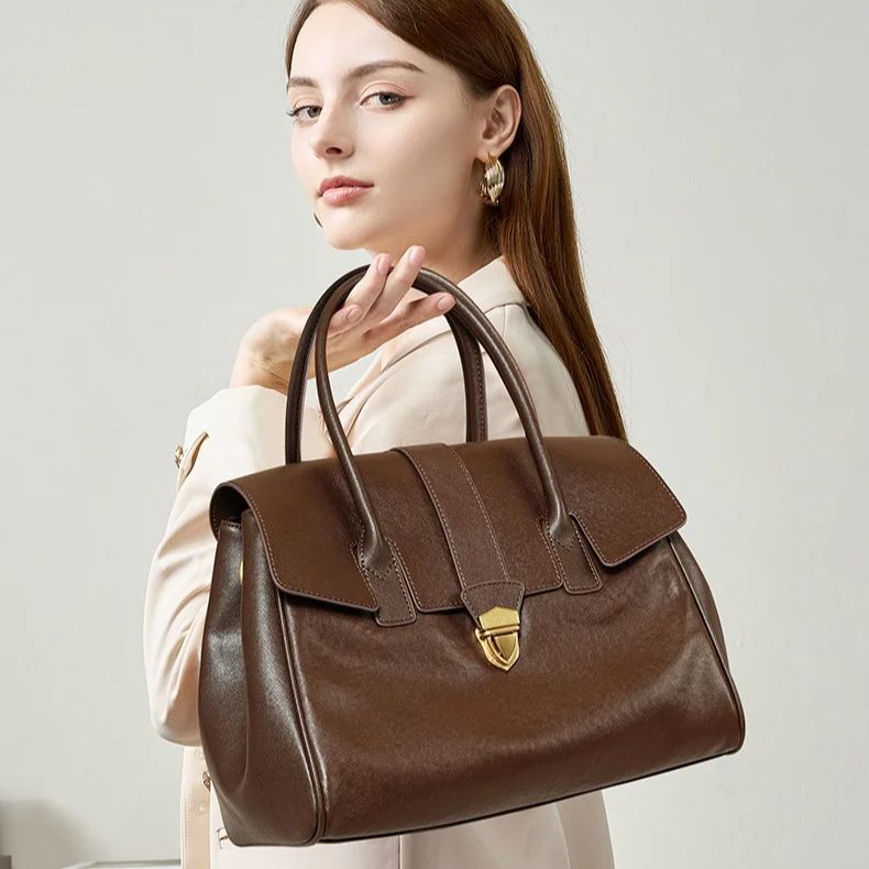Leather Work Japan - Women's Leather Briefcase: Crossbody & Handbag