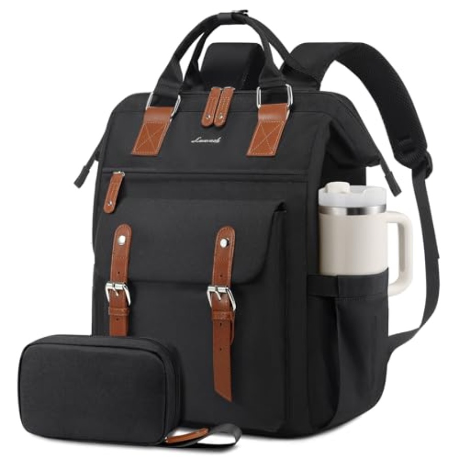 Leather Work Bag - Laptop Backpack for Women, Teacher Nurse