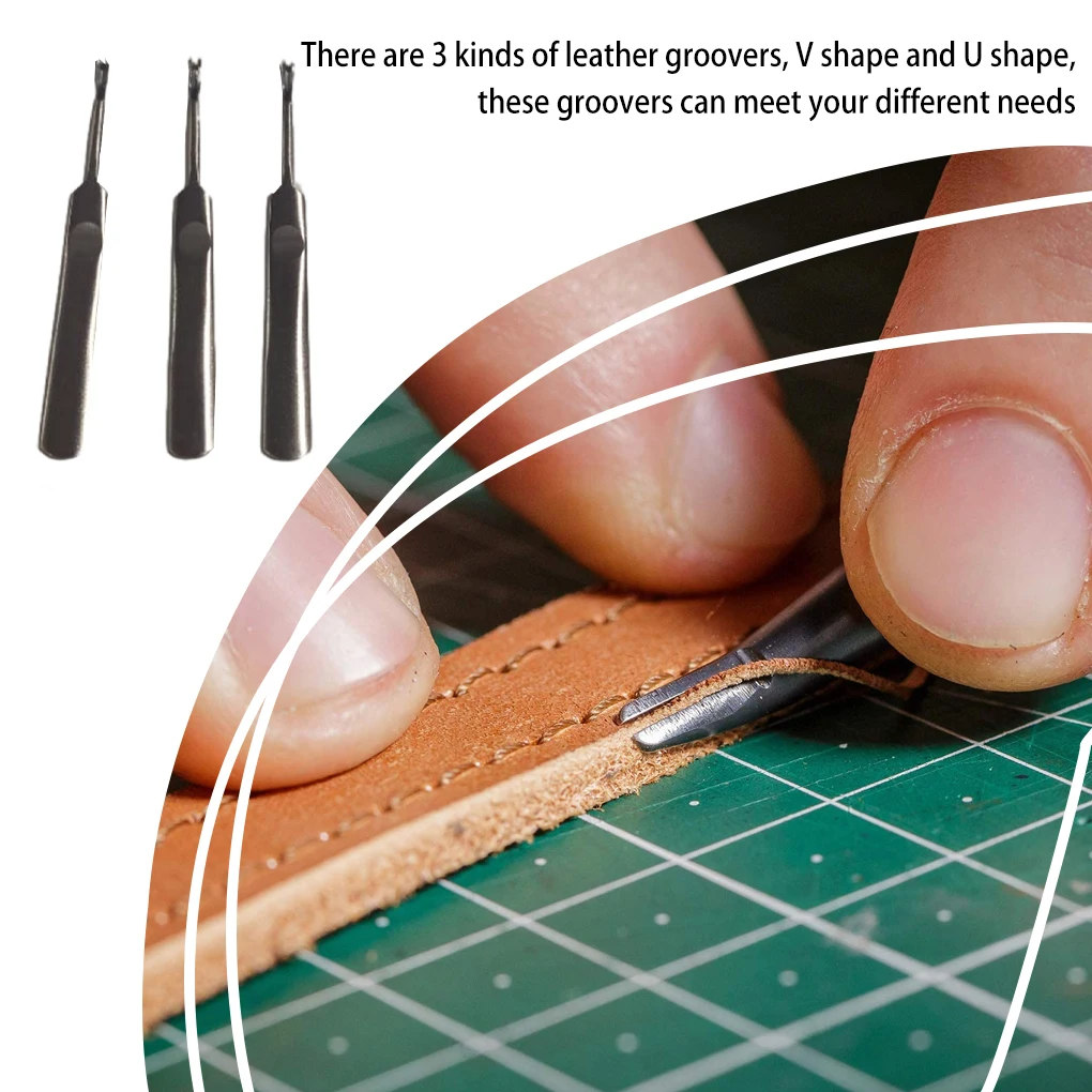 3Pcs Leather Groover Kit U V S - đánh giá và giá Leatherwork Edge Creaser
