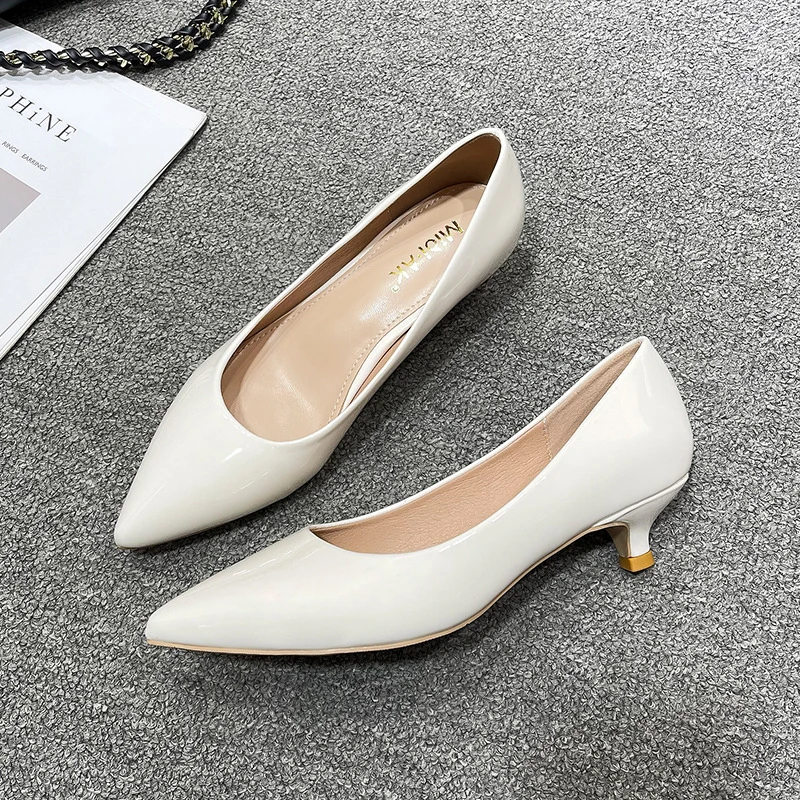 Women Low Small High Heels Sho - đánh giá và giá Leather Work Japan