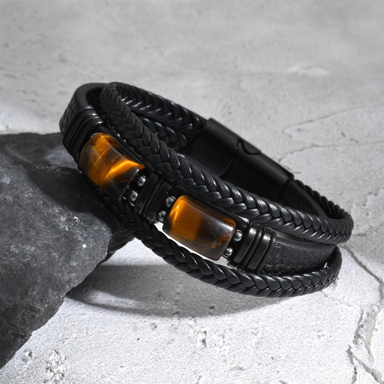 Men Braided Leather Bangle Tig - đánh giá và giá Leatherwork Logo