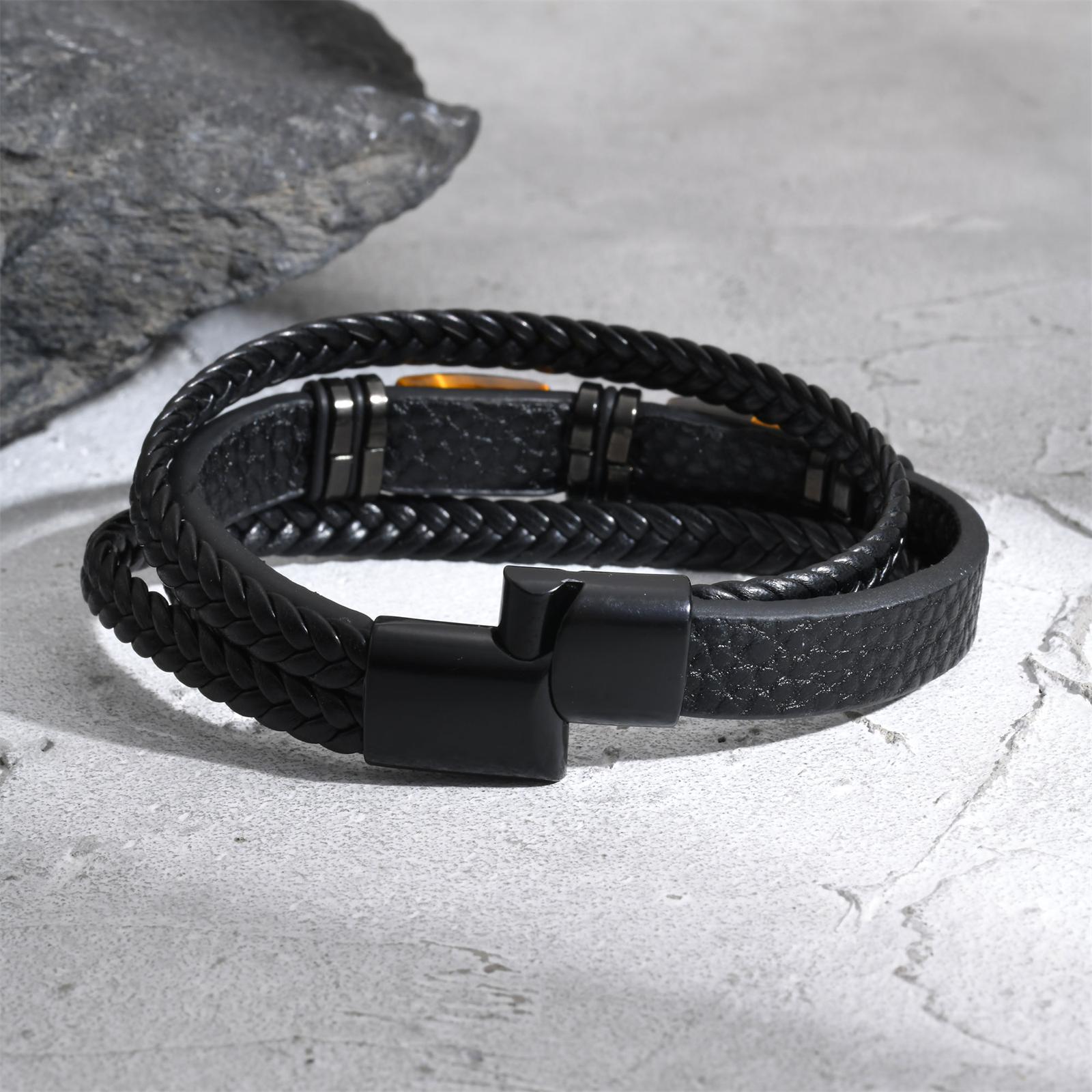 Men Braided Leather Bangle Tig - đánh giá và giá Leatherwork Logo