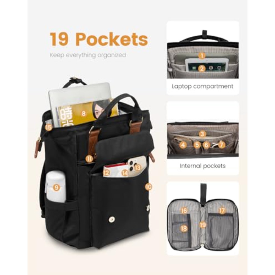 Laptop Backpack for Women, Tea - đánh giá và giá Leather Work Bag